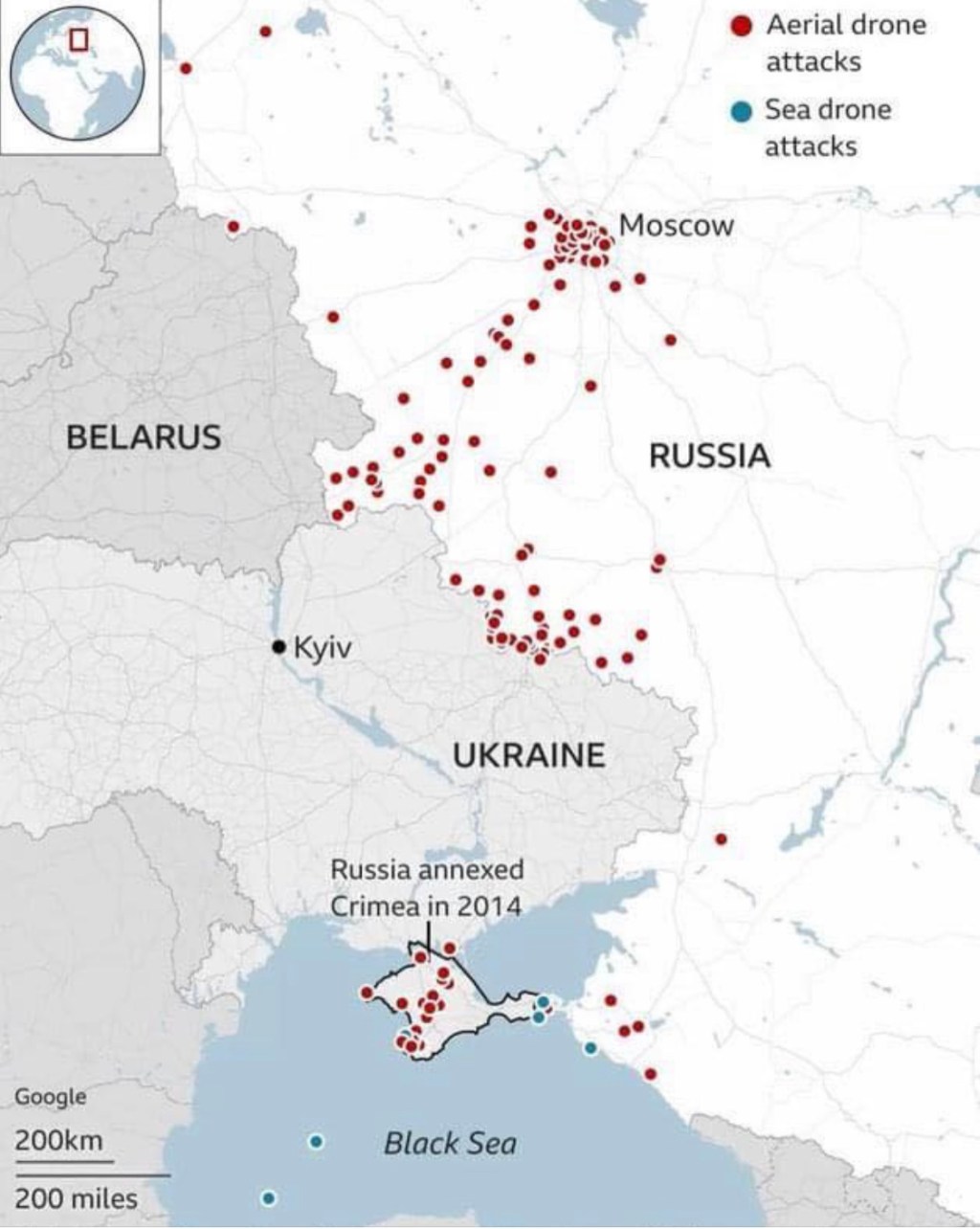 9/1/2023 – Map shows depth of drone attack in&nbsp;Russia