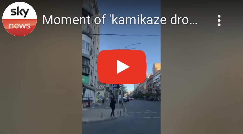 9/23/2023 – Moments of ‘kamikaze drone’ strike on&nbsp;Kyiv