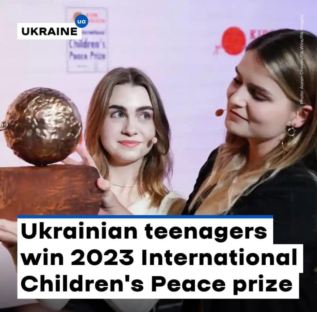 11/25/2023 – Ukrainian Teens  Win Peace&nbsp;Prize