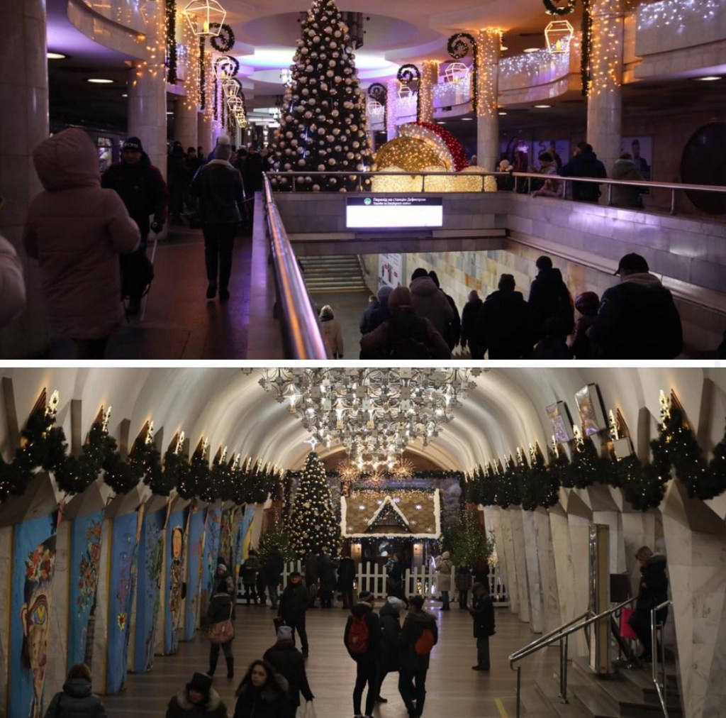 12/9/2023 – A Christmas tree in Kharkiv is in subway to be safe from Russian air&nbsp;raids.