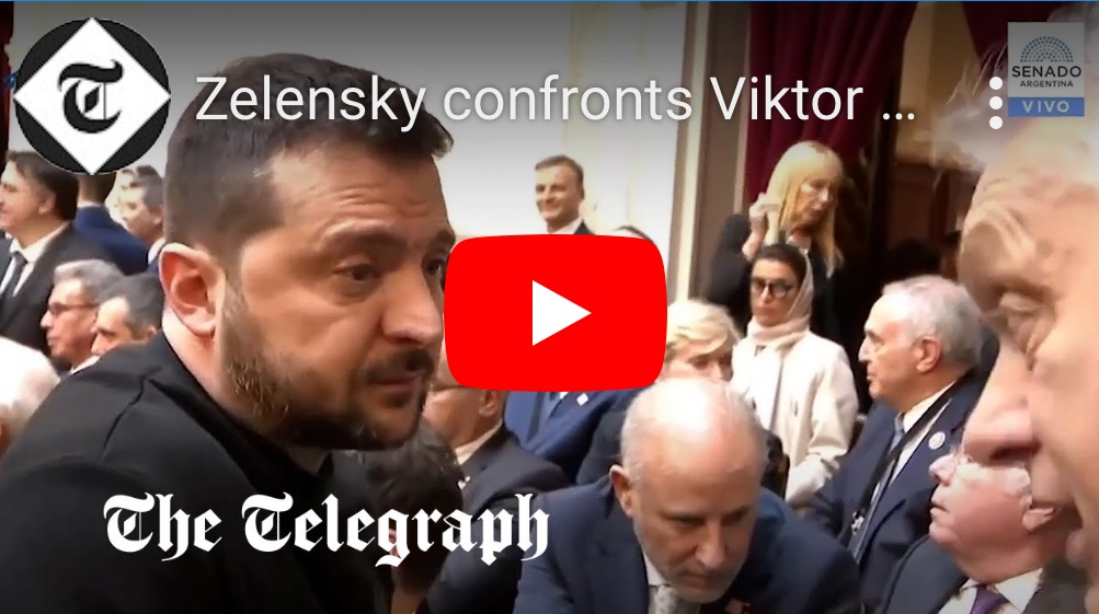 12/12/2023 – Zelensky confronts Victor Orban at Javier Milei&nbsp;inauguration