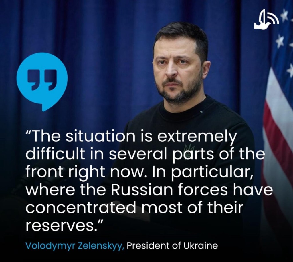 2/21/2024 – President Volodymyr Zelenskyy said the Russian army “is taking advantage of delays in aid to Ukraine, and these are very tangible.”