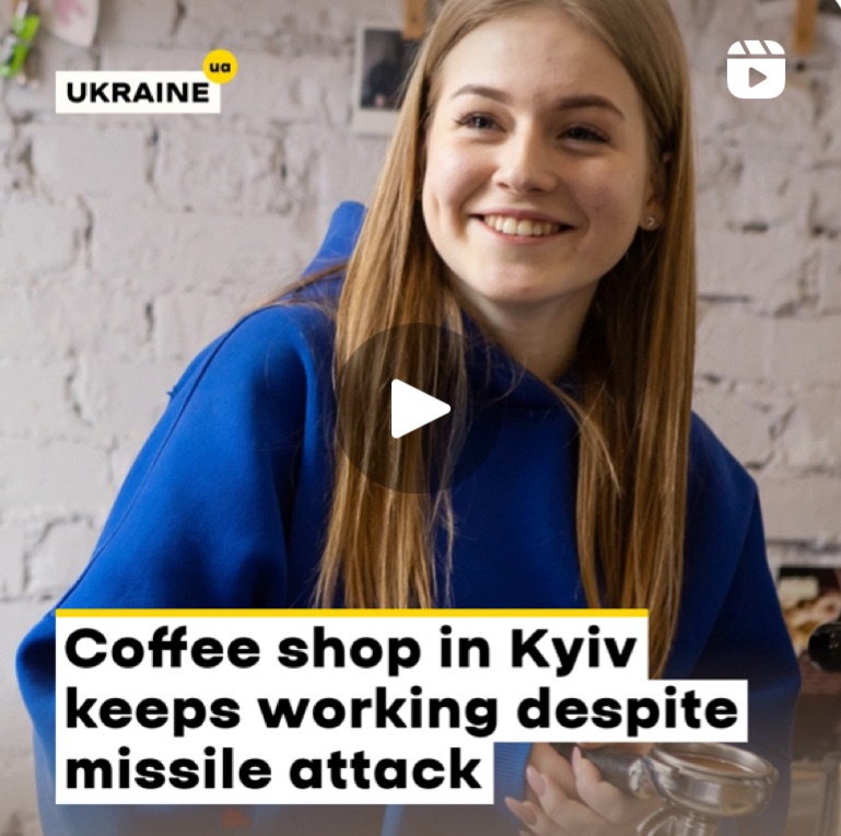 3/26/2024 – Coffee shop in Kyiv keeps working despite missile attack