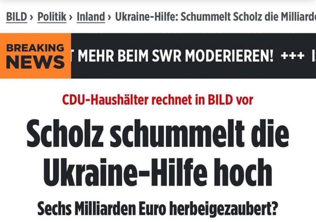 4/9/2024 – Olaf Scholz is cheating on Ukraine aid – Das Bild.