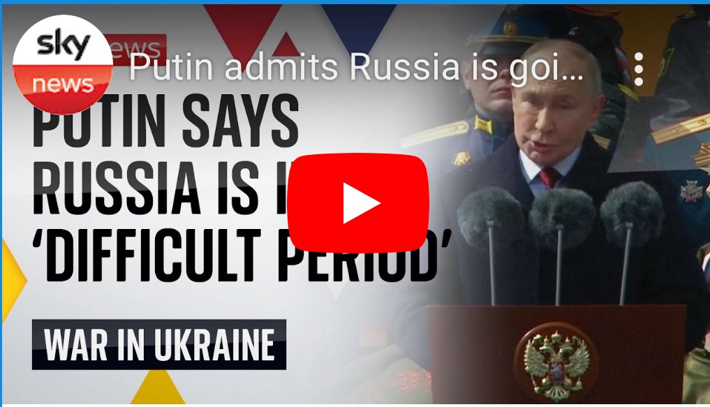 5/11/2024 — Putin admits Russia is going through a ‘Difficult&nbsp;Period’￼