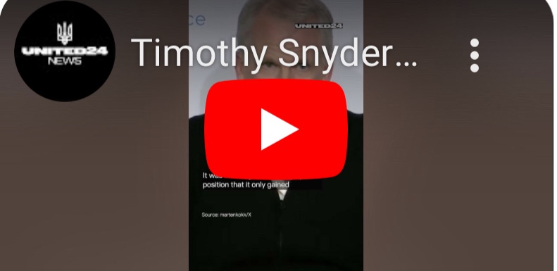 7/31/2024 — Timothy Snyder: ‘If the Ukrainians give up, then it’s a different Russia making war in the&nbsp;future’￼