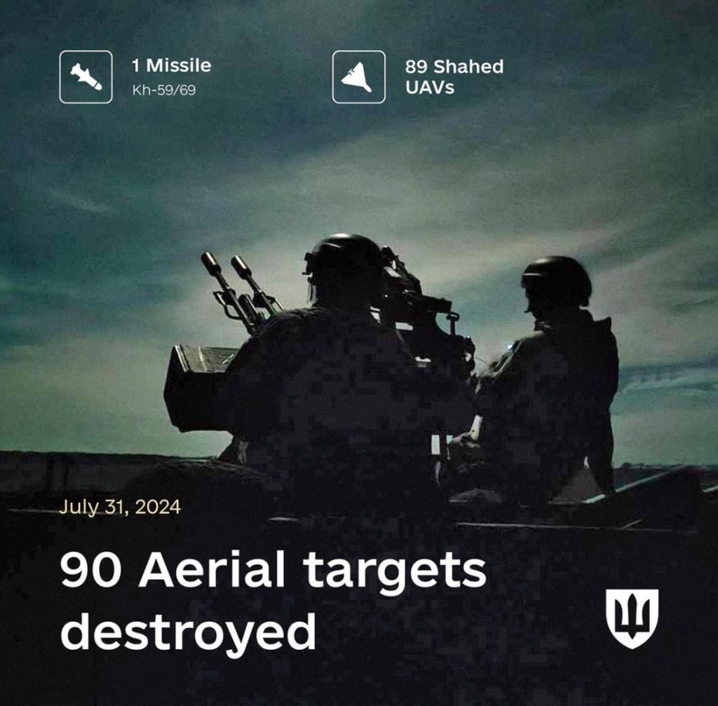 7/31/2024 — 100% Russian drones&nbsp;destroyed!
