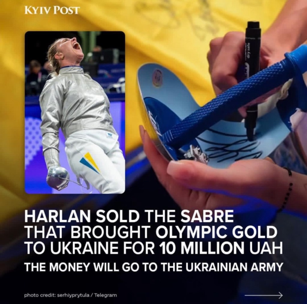 8/16/2024 — Olympic Saber Sold For $243,000 to Help Ukraine Defenders 