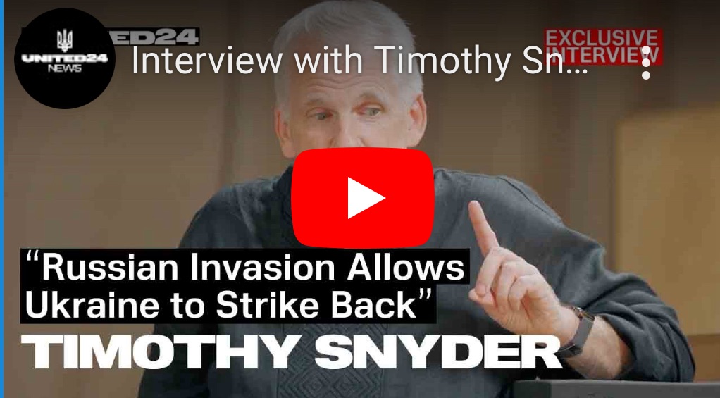 9/29/2024 — Interview with Timothy Snyder about the war in&nbsp;Ukraine