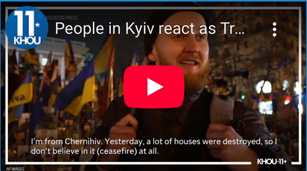 3/19/2025 — People in Kyiv react as Trump, Putin agree ceasefire for energy infrastructure in Ukraine&nbsp;conflict