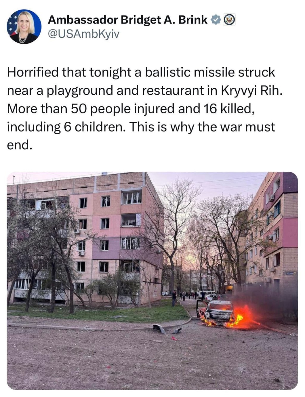 4/5/2025 — “Such a powerful country, such a strong people — and such a weak response. Even the word ‘Russian’ is avoided when talking about the missile that killed&nbsp;children.”