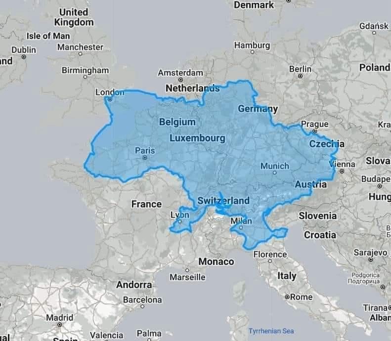 Ukraine Map Size 5/3/2025 — 🌍 🇺🇦 The size of Ukraine 🇺🇦 compared to Western Europe.. 😲 ...